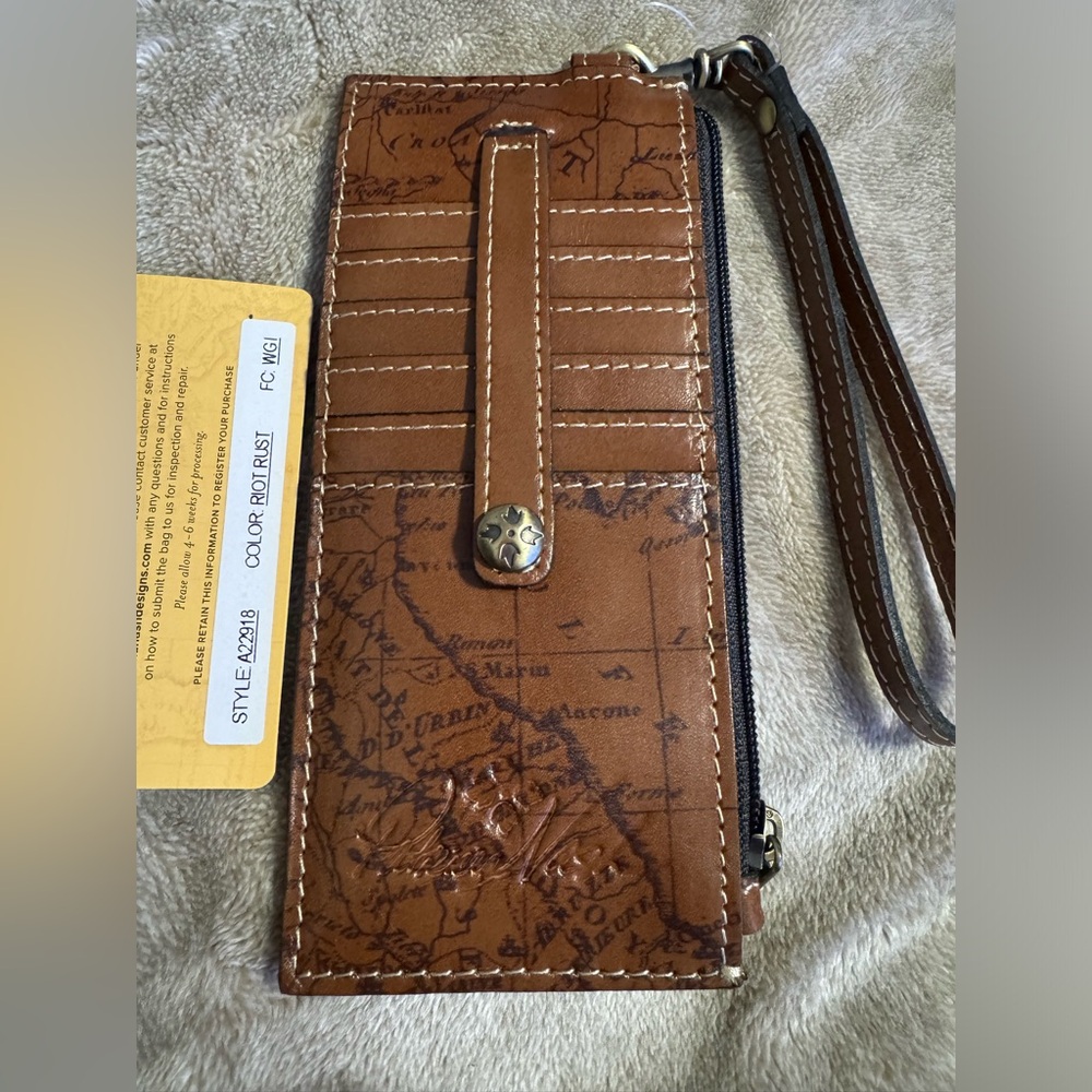 Patricia Nash Credit Card Leather Wristlet - Riot Rust